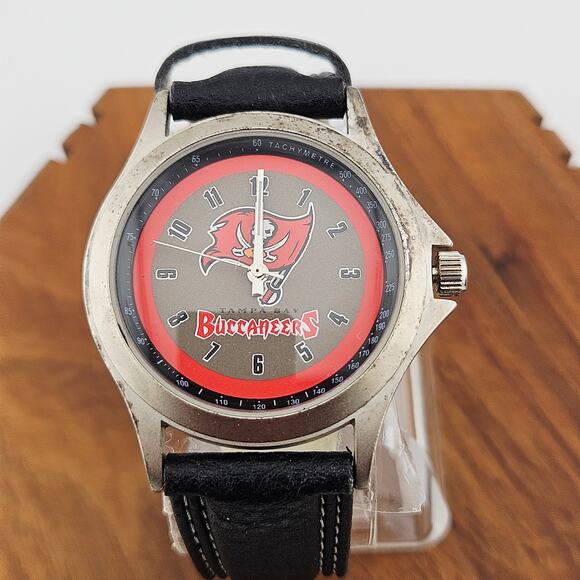 Sportim Tampa Bay Buccaneers Logo Watch Black Red NFL Football Fan Game Day - Picture 1 of 6